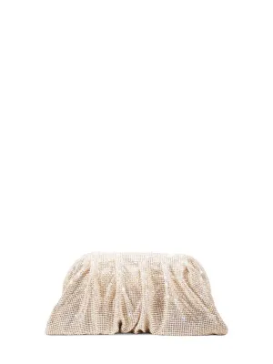 Draped Crystal Mesh Clutch