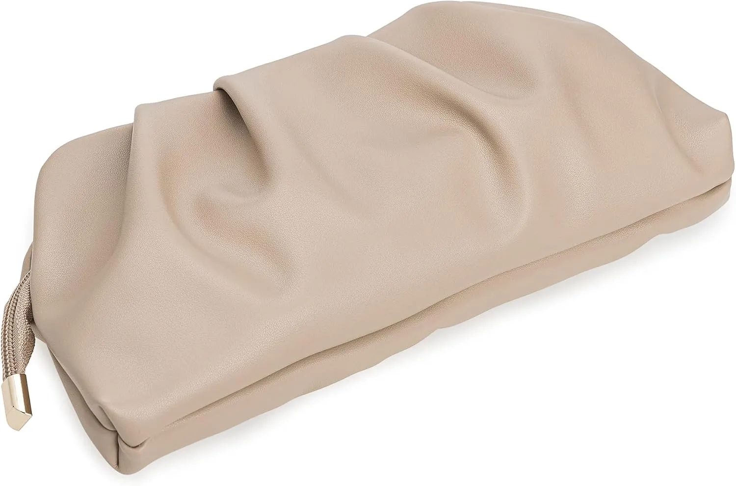 Dressy PU Clutch Purse for Women Formal Soft Pleated Vegan Leather Evening Bag for Wedding/Prom/Cocktail Party