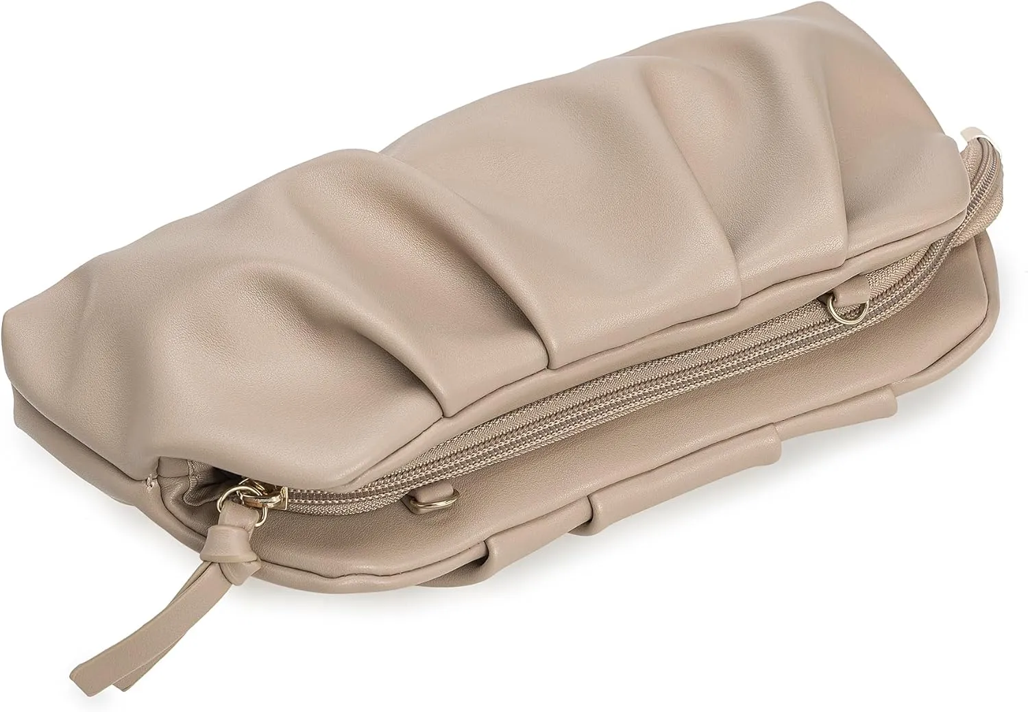 Dressy PU Clutch Purse for Women Formal Soft Pleated Vegan Leather Evening Bag for Wedding/Prom/Cocktail Party
