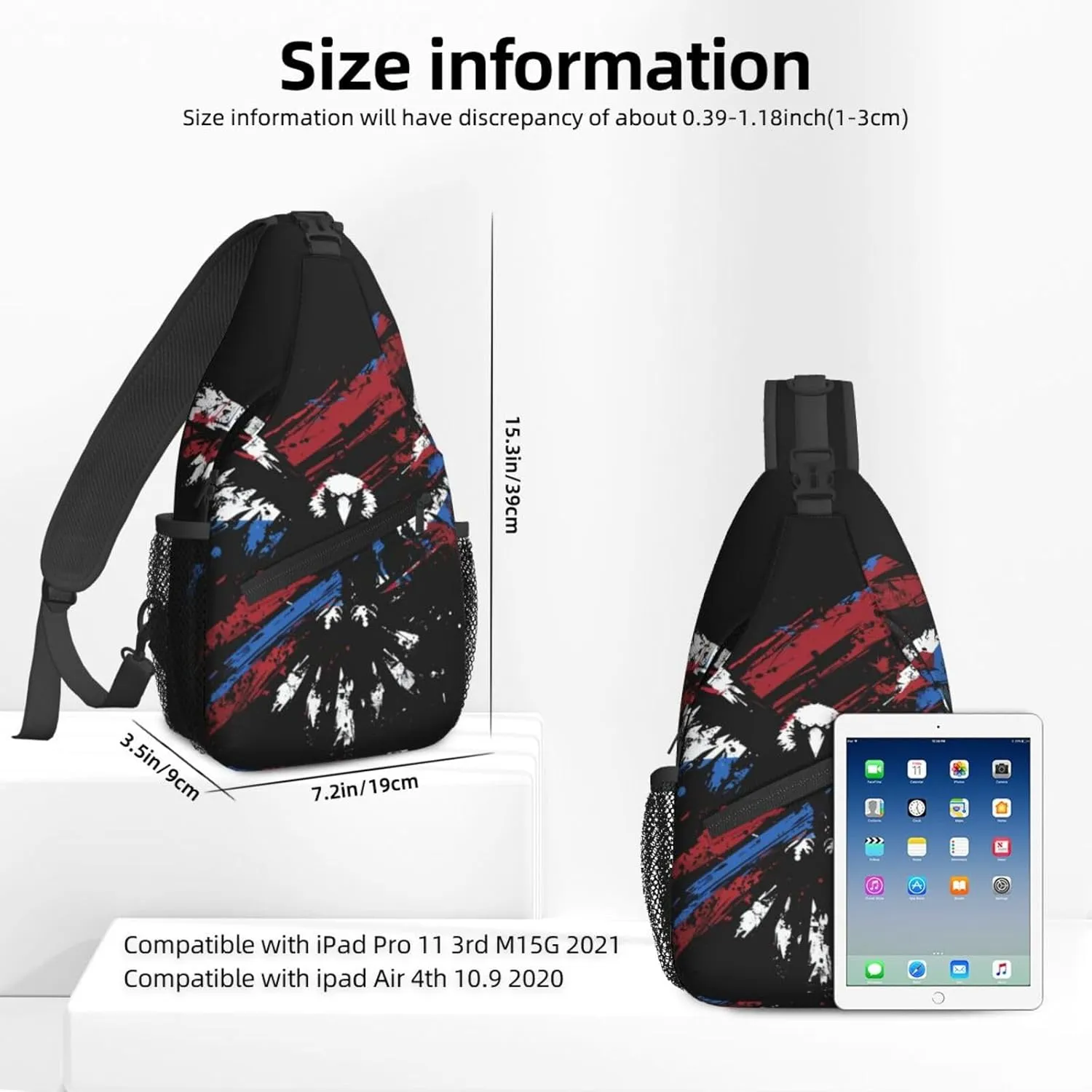 Eagle Graffiti Sling Bag For Women Crossbody Shoulder Bag Casual Daypack Backpacks Men Chest Bag Gym Cycling Travel Hiking