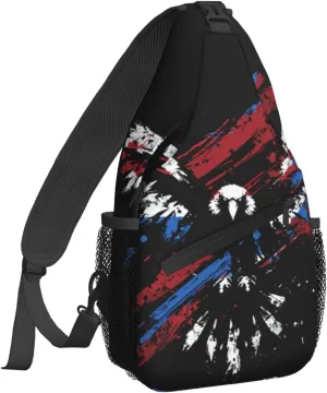 Eagle Graffiti Sling Bag For Women Crossbody Shoulder Bag Casual Daypack Backpacks Men Chest Bag Gym Cycling Travel Hiking