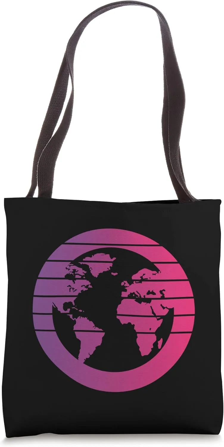 Earth Retro Style Vintage Tote Bag