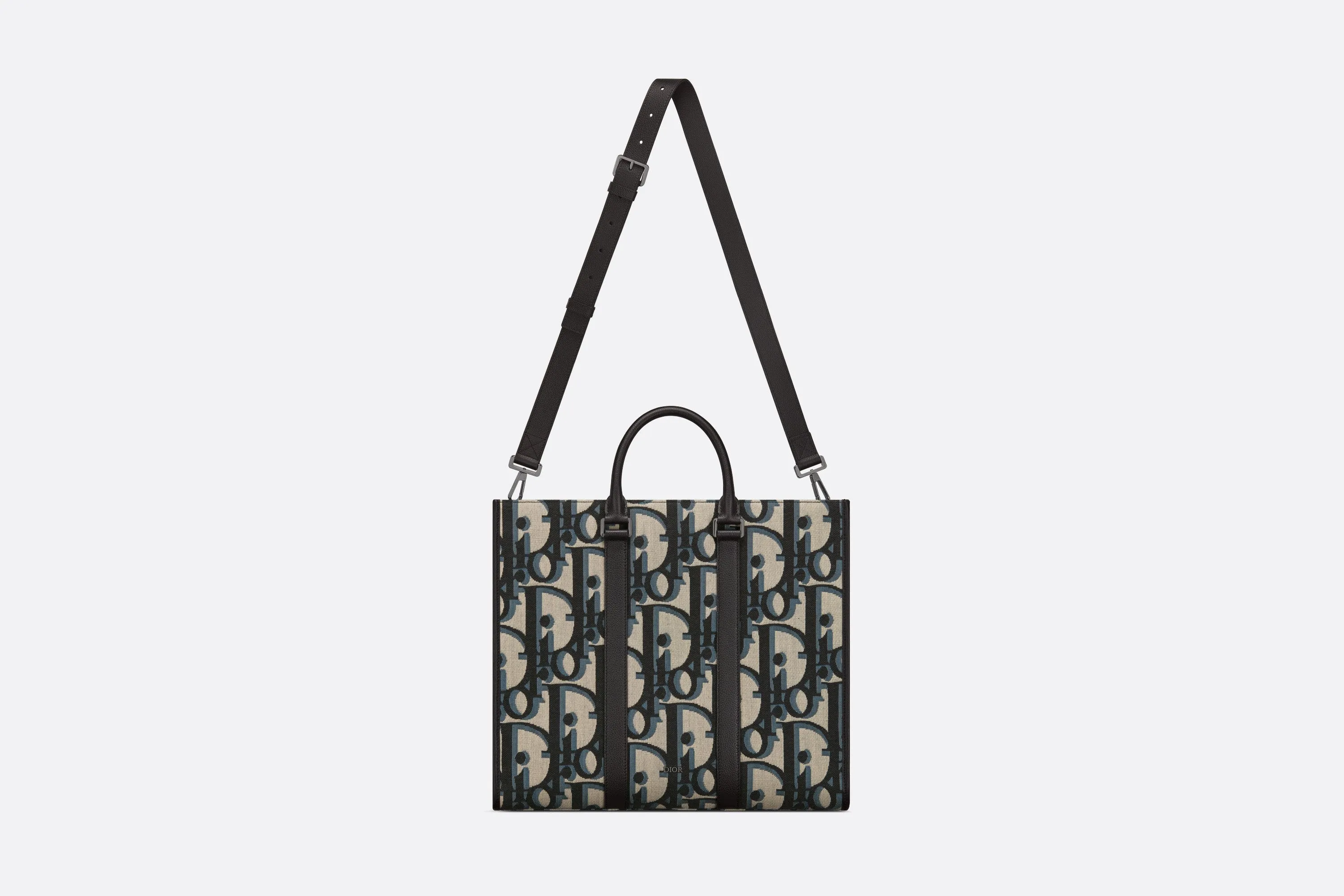 East-West Tote Bag • Beige and Black Maxi Dior Oblique Jacquard