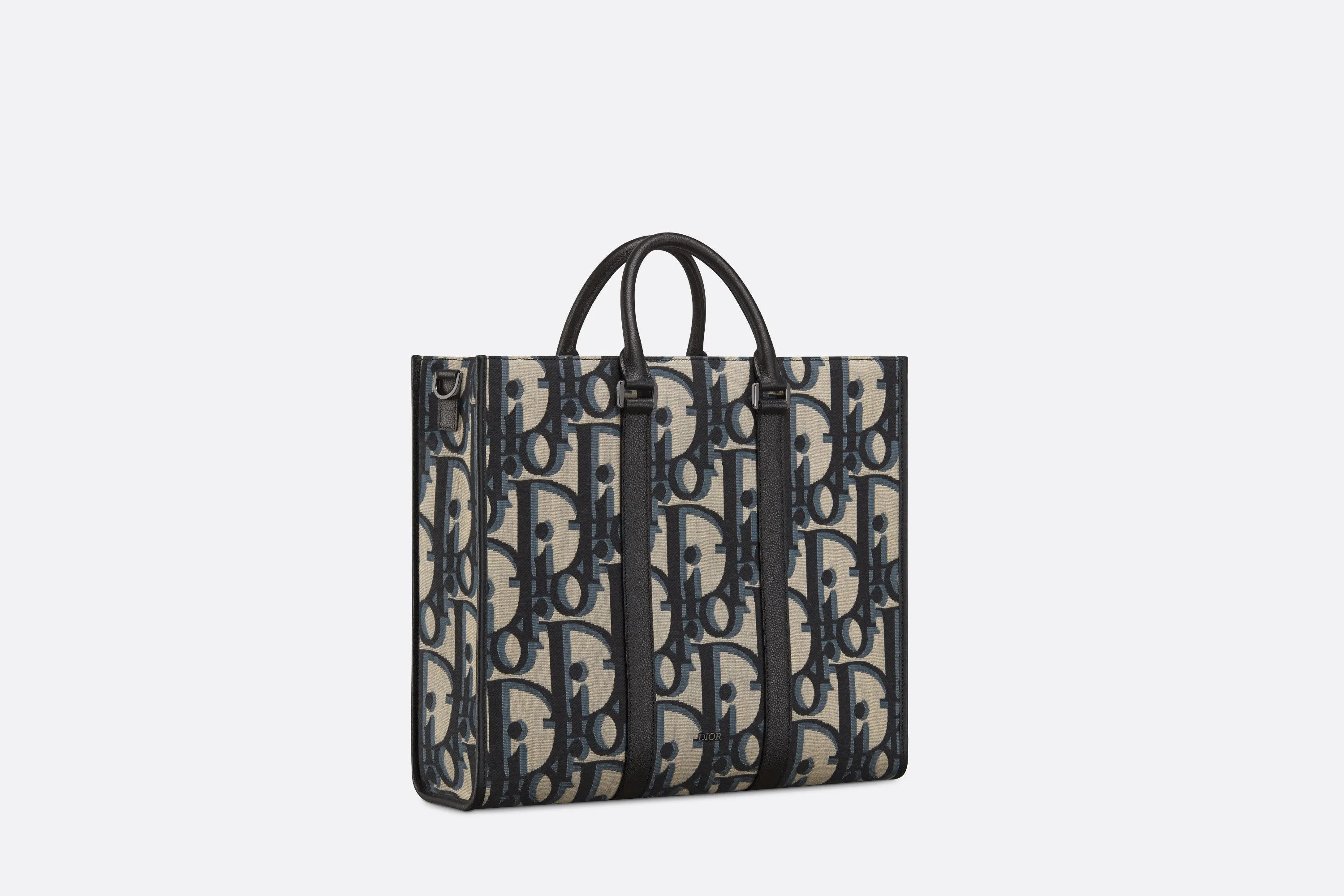 East-West Tote Bag • Beige and Black Maxi Dior Oblique Jacquard