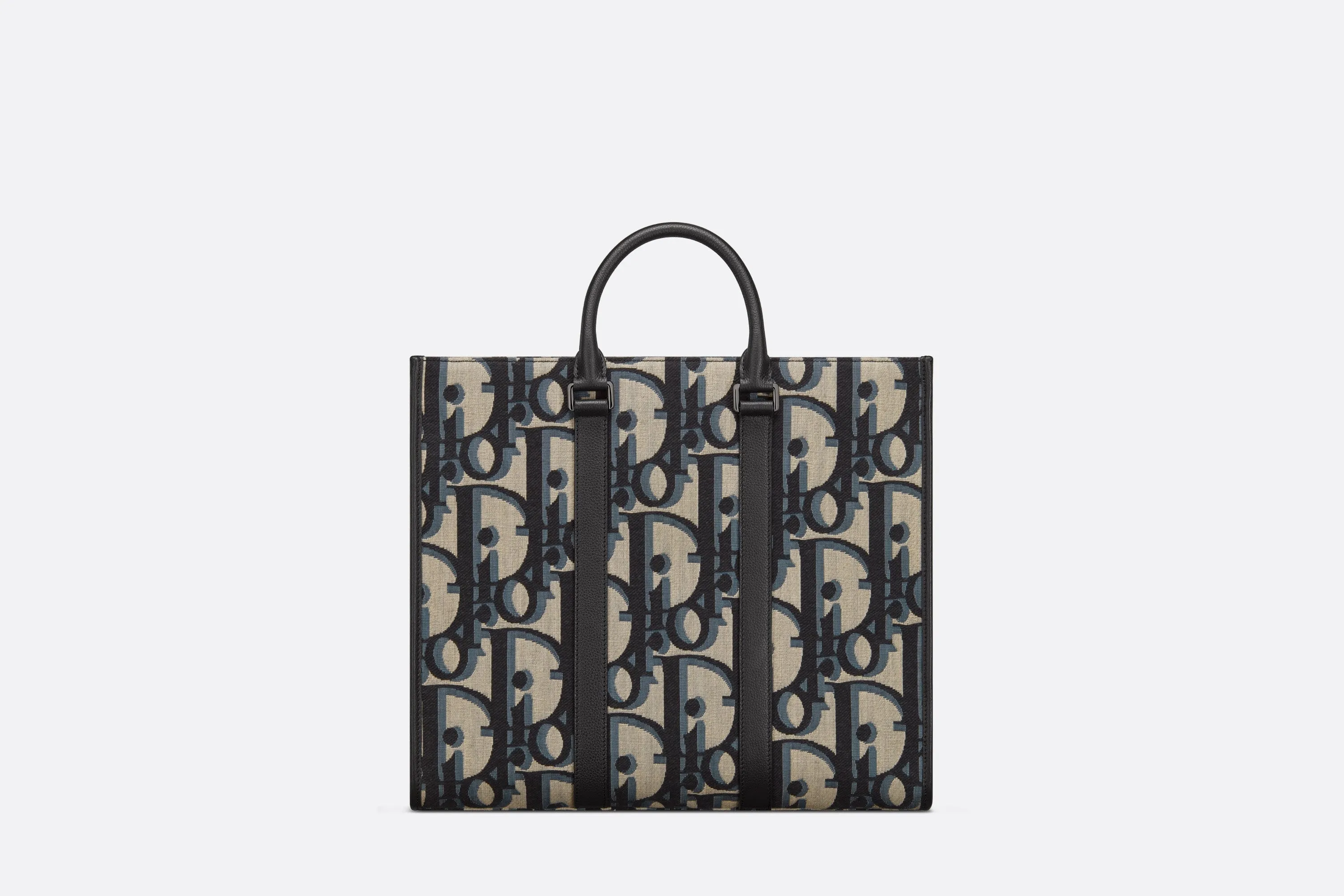 East-West Tote Bag • Beige and Black Maxi Dior Oblique Jacquard