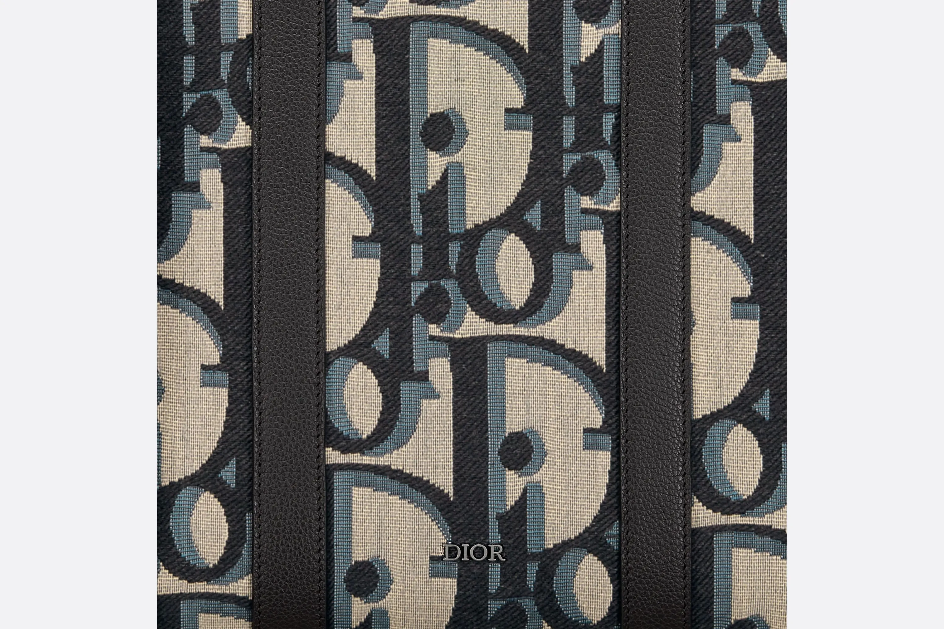 East-West Tote Bag • Beige and Black Maxi Dior Oblique Jacquard