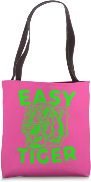 Easy Tiger Cool Distressed Tiger Roar Trendy Animal Print Tote Bag