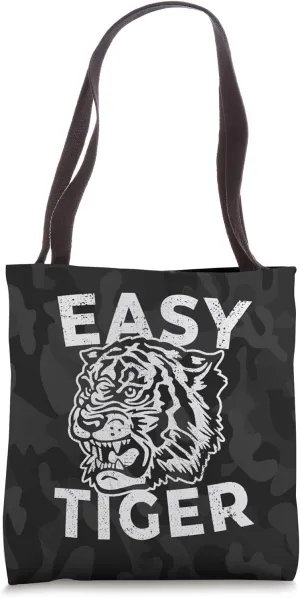 Easy Tiger Cool Distressed Tiger Roar Trendy Animal Print Tote Bag