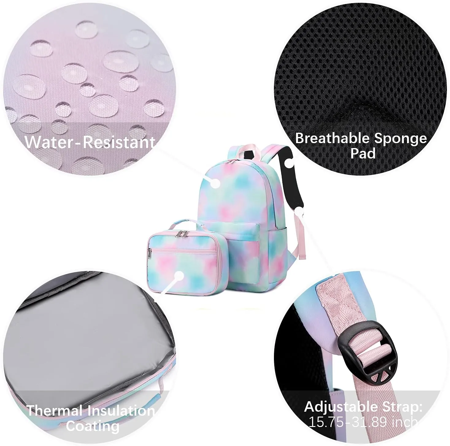 ecodudo Cow Print Girls Backpack Set for Teens Backpacks School Bookbags with Lunch Bag (Cow Print)