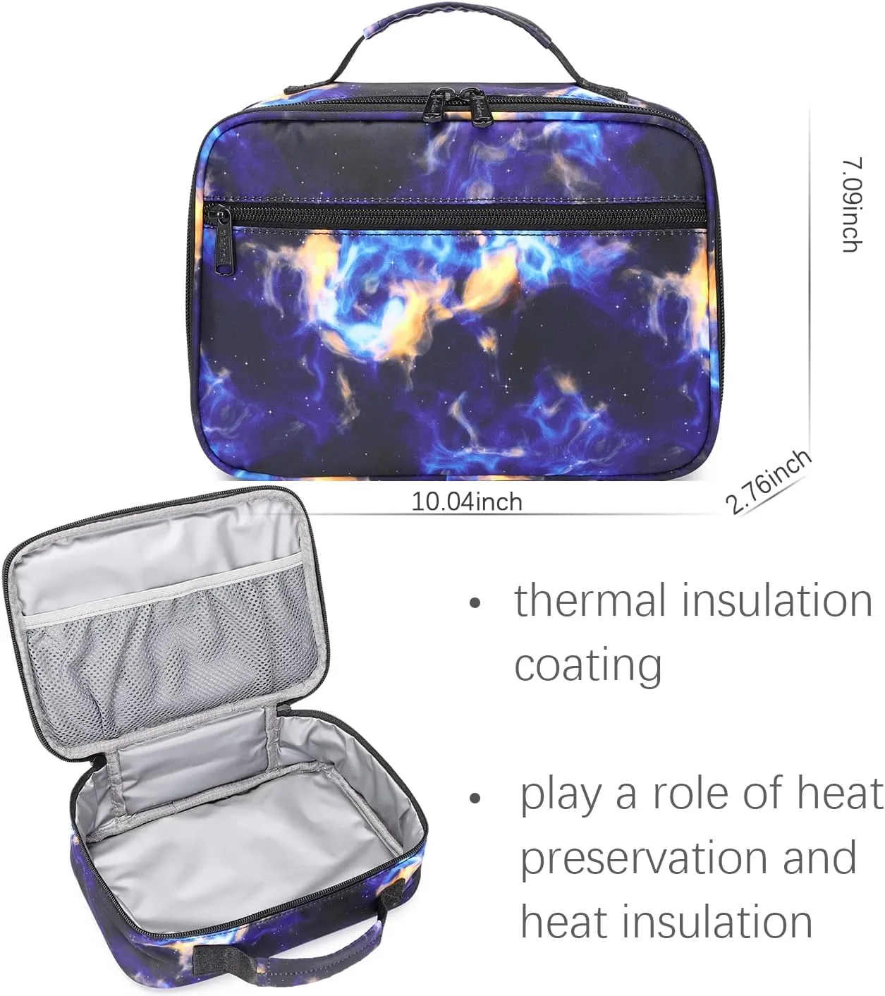 ecodudo Flame Print Girls Backpack Set for Teens Backpacks Boys School Bookbags with Lunch Bag (Flame Black)