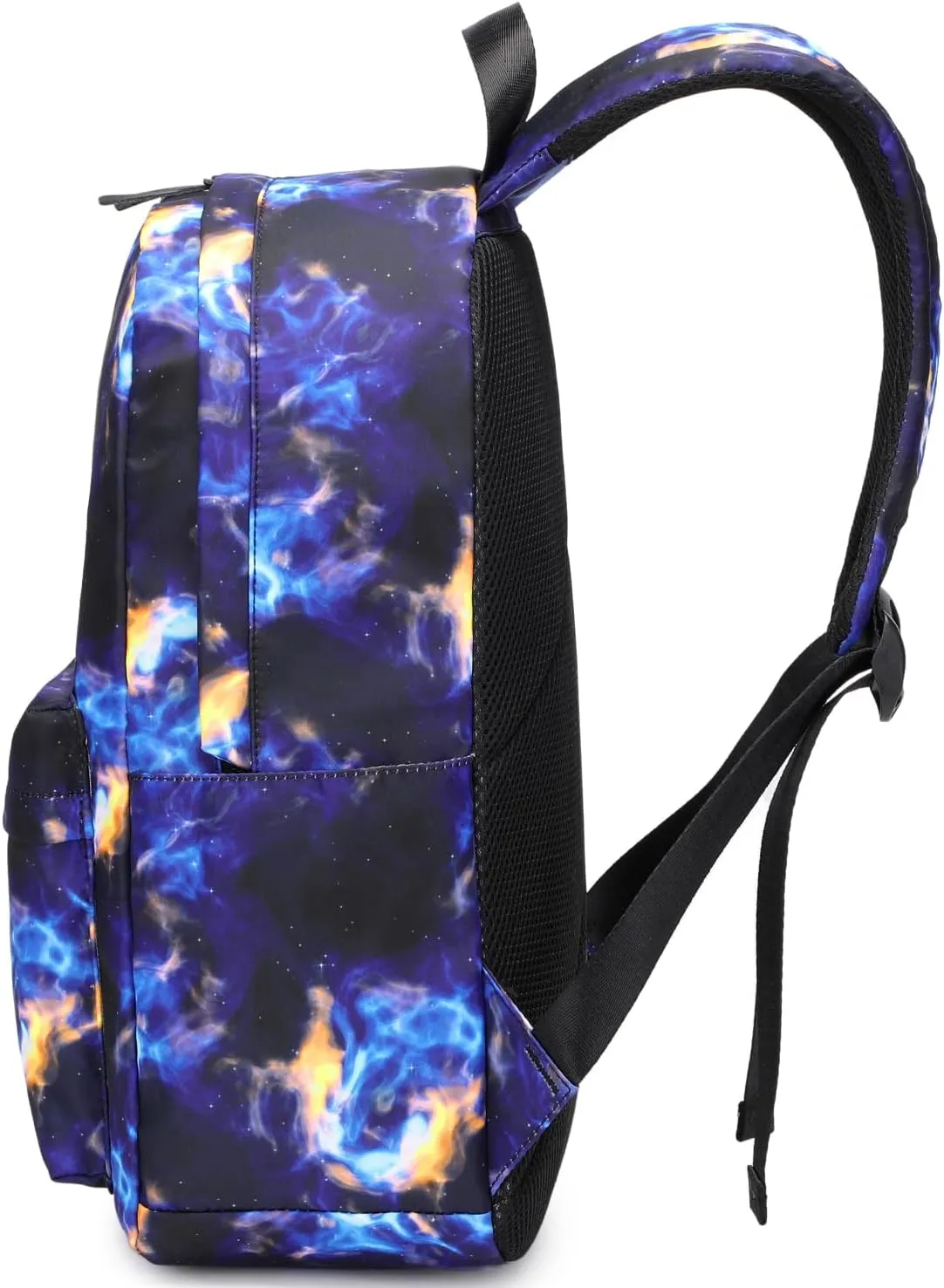 ecodudo Flame Print Girls Backpack Set for Teens Backpacks Boys School Bookbags with Lunch Bag (Flame Black)