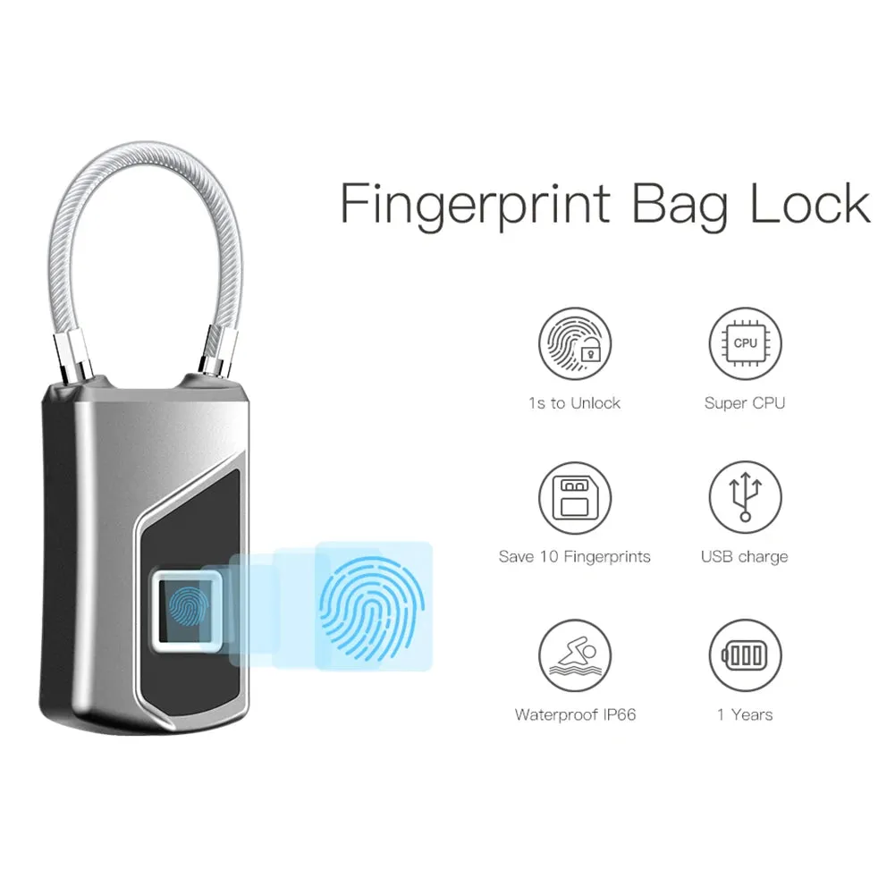 Electronic Lock Tuya Bluetooth Fingerprint Padlock Digital Luggage Lock APP Temporary Password Remotely IP67 Decompression Toys