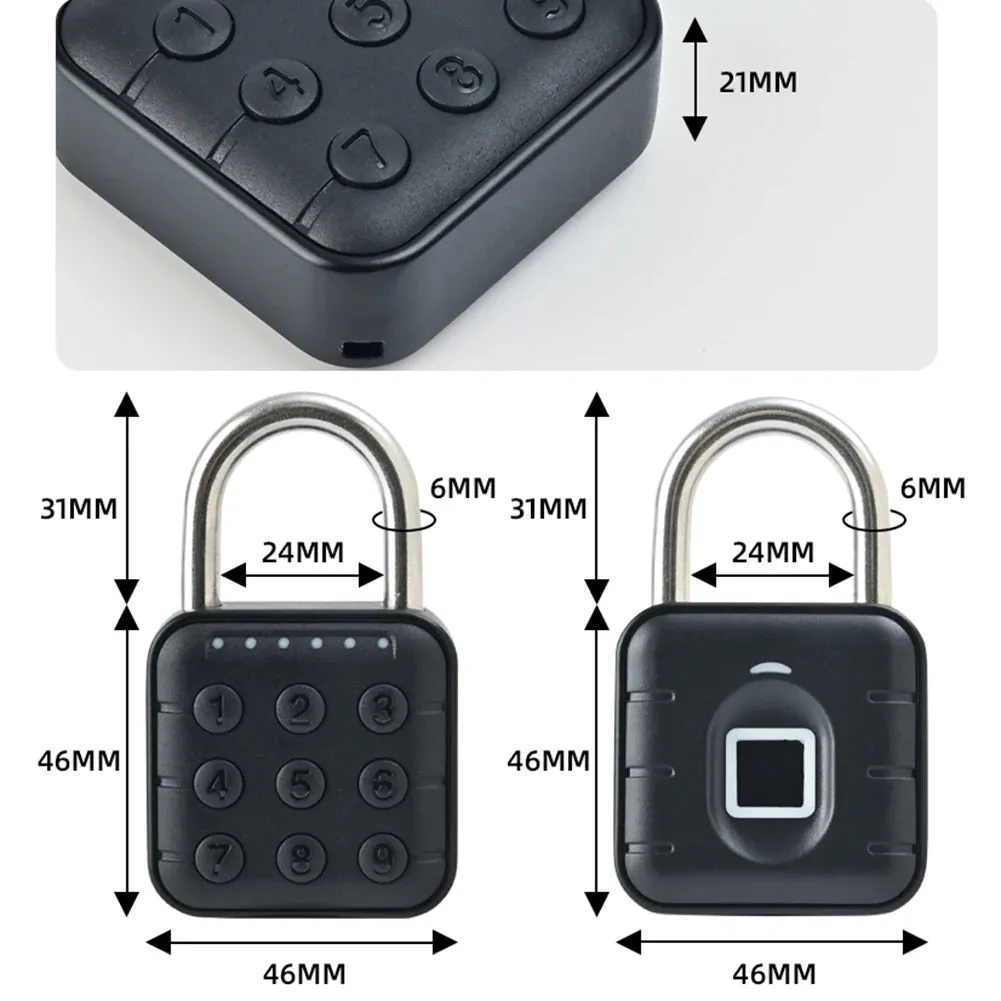 Electronic Lock Tuya Bluetooth Fingerprint Padlock Digital Luggage Lock APP Temporary Password Remotely IP67 Decompression Toys