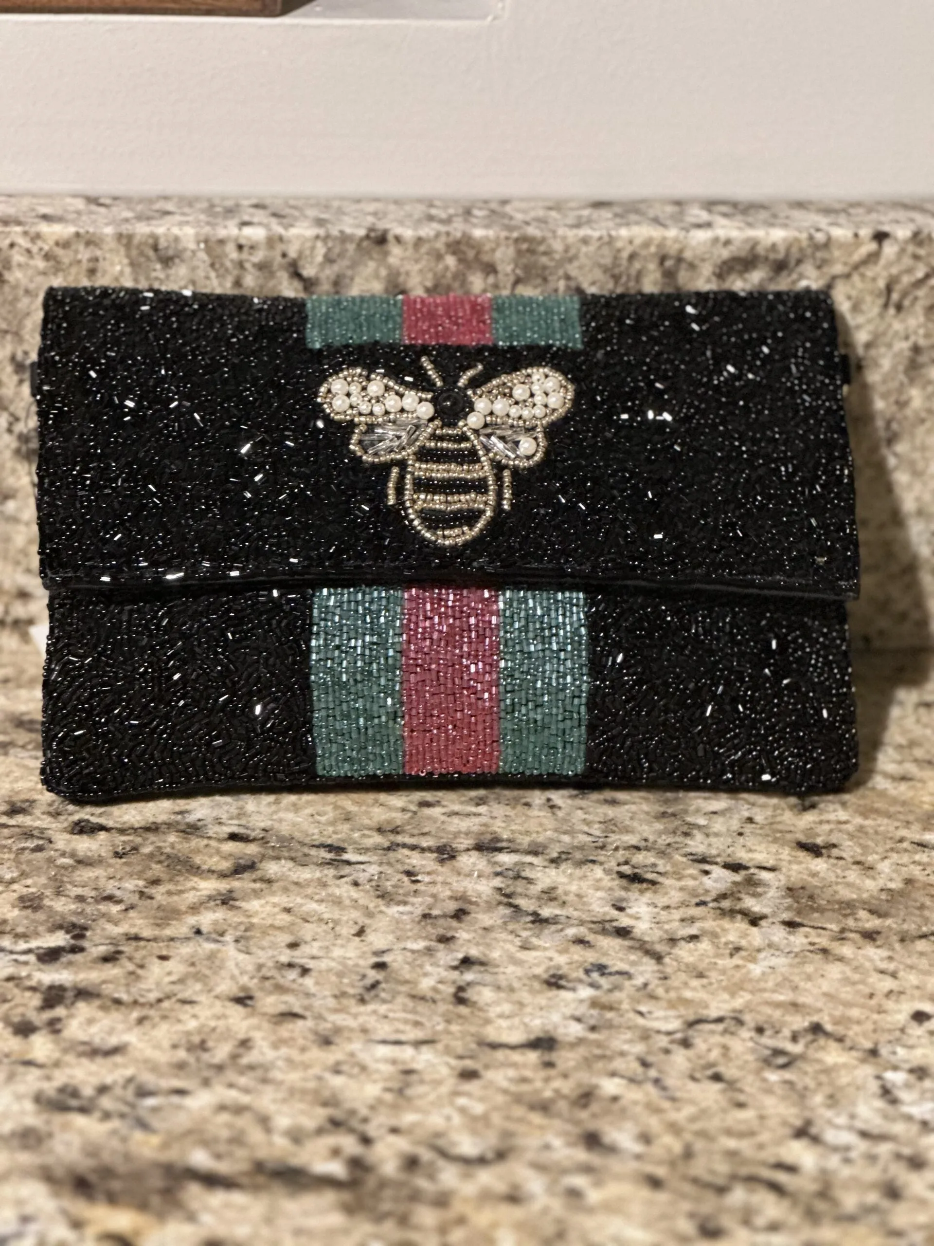 Elegant Handmade Beaded Clutch Crossbody Bag