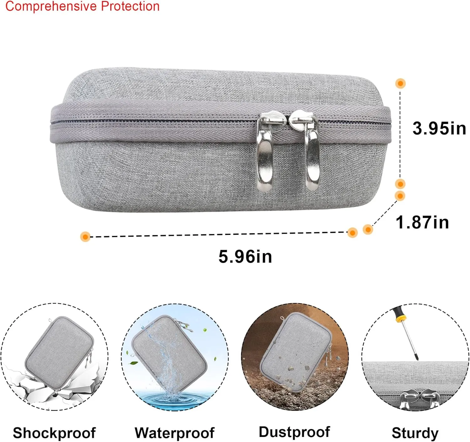 Elonbo Carrying Case for KODAK Printomatic Full-Color Instant Print Digital Camera, Portable Bluetooth Photo Printer Storage Holder Bag, ​Mesh Bag Fits Photo Paper SD Card USB Cable, Grey