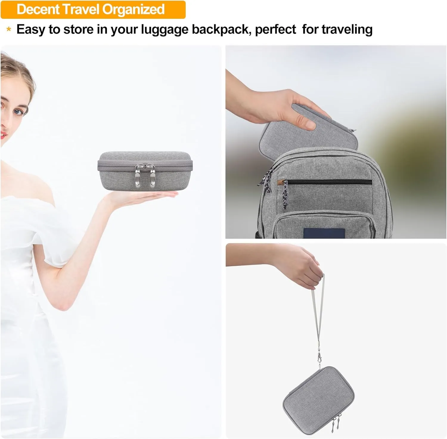 Elonbo Carrying Case for KODAK Printomatic Full-Color Instant Print Digital Camera, Portable Bluetooth Photo Printer Storage Holder Bag, ​Mesh Bag Fits Photo Paper SD Card USB Cable, Grey