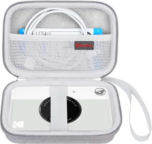 Elonbo Carrying Case for KODAK Printomatic Full-Color Instant Print Digital Camera, Portable Bluetooth Photo Printer Storage Holder Bag, ​Mesh Bag Fits Photo Paper SD Card USB Cable, Grey