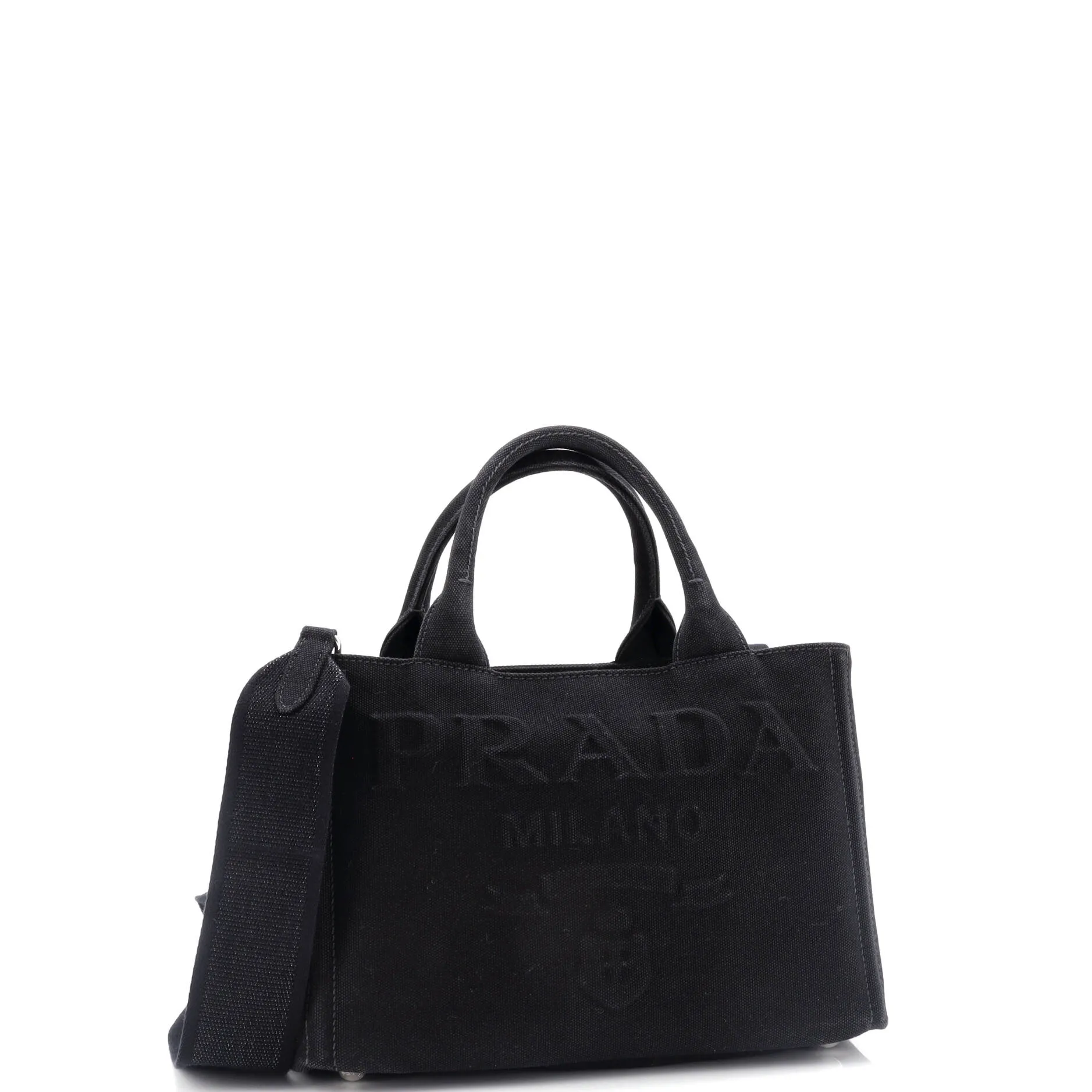 Embossed Logo Canapa Convertible Tote Canvas Mini