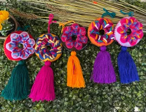 Embroidered Donut Pompom