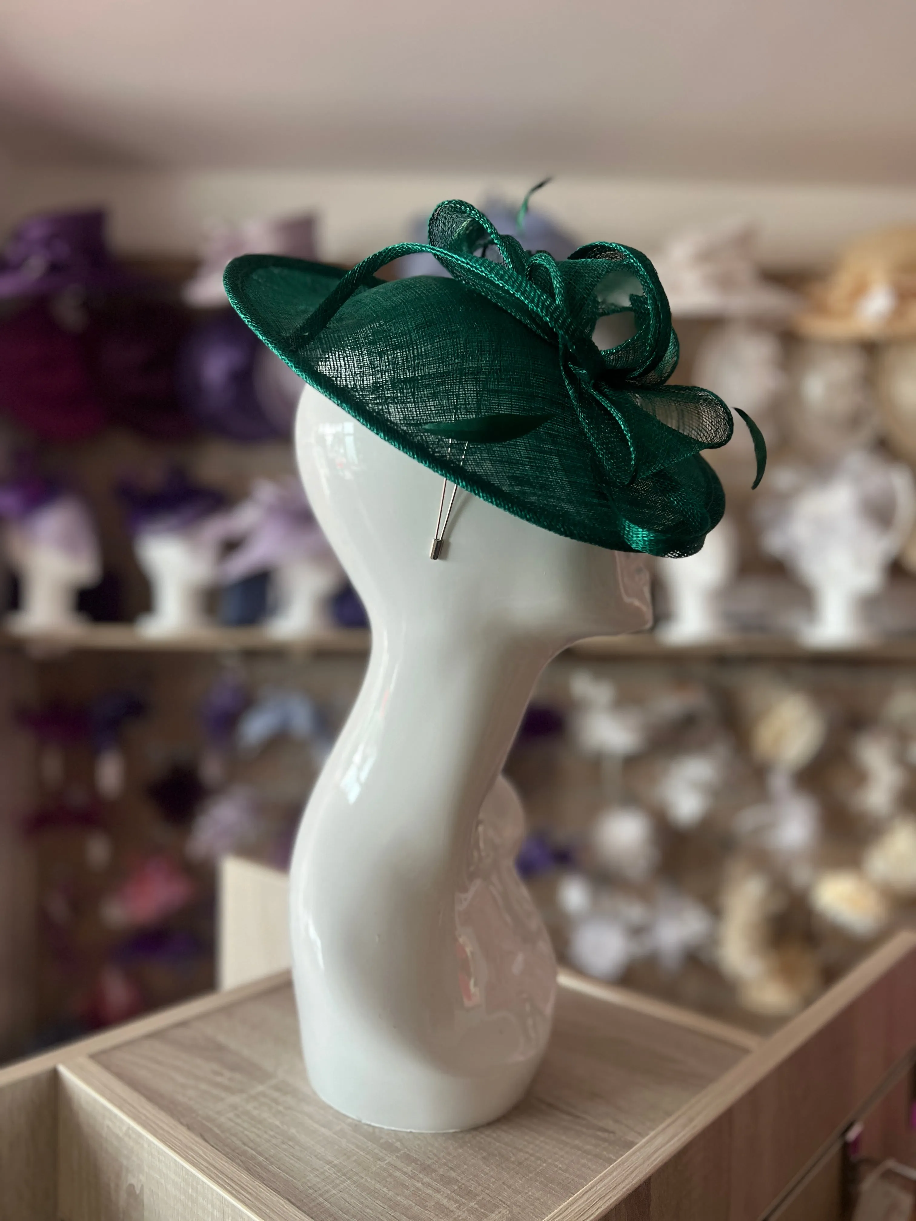 Emerald Teardrop Disc Fascinator