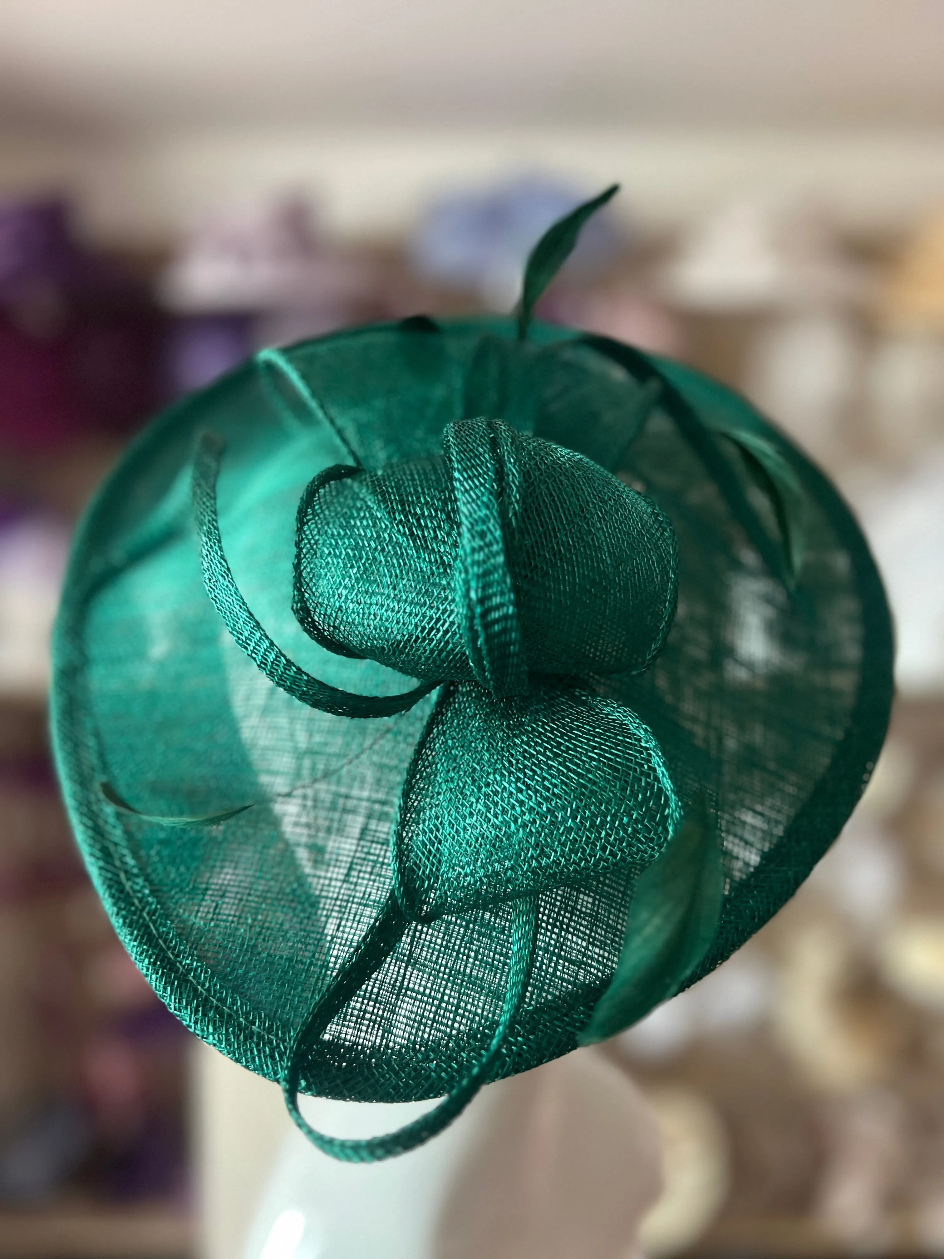 Emerald Teardrop Disc Fascinator