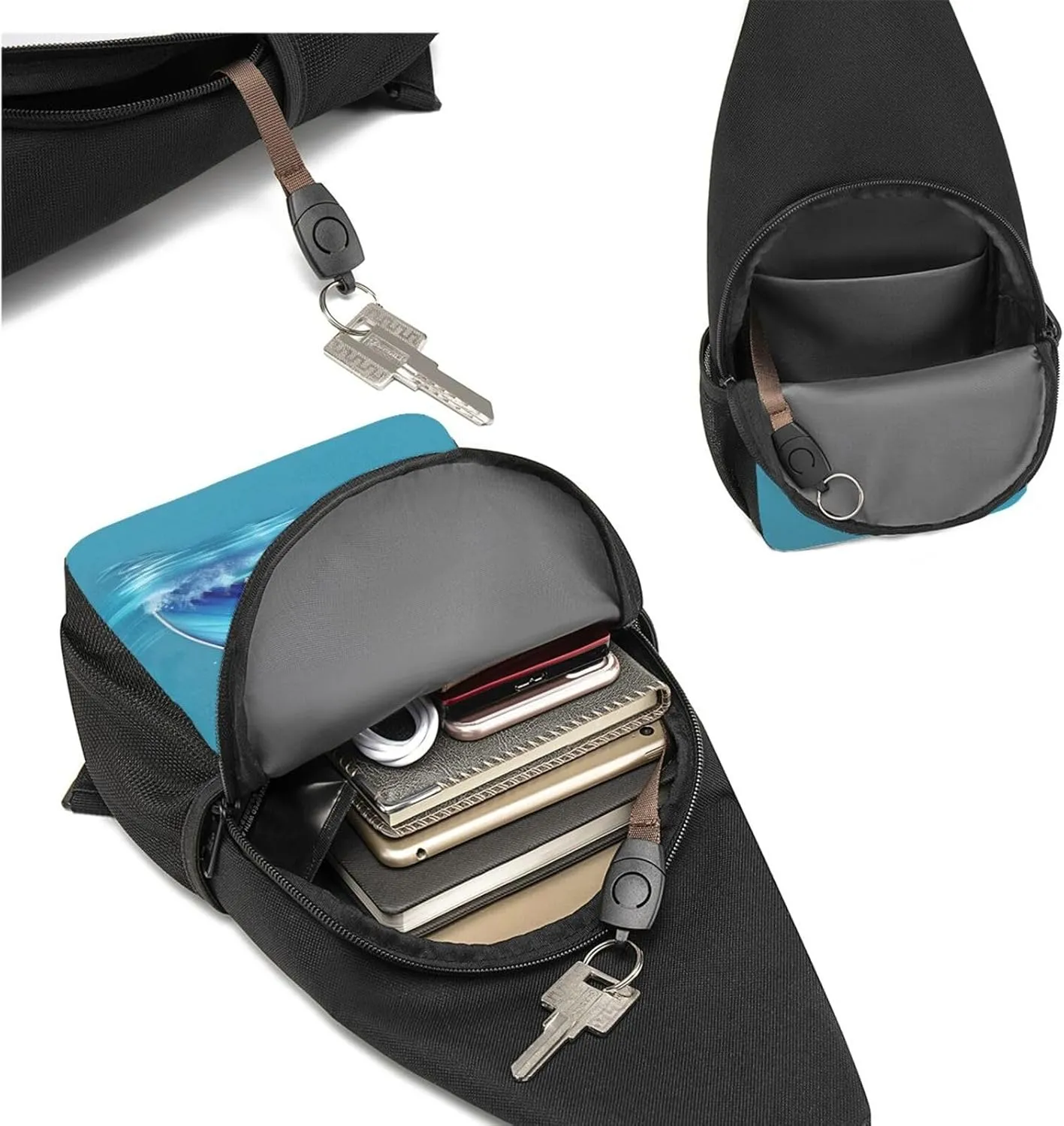 England Symbols Crossbody Chest Bag, Casual Backpack, Small Satchel, Multi-Functional Travel Hiking Backpacks