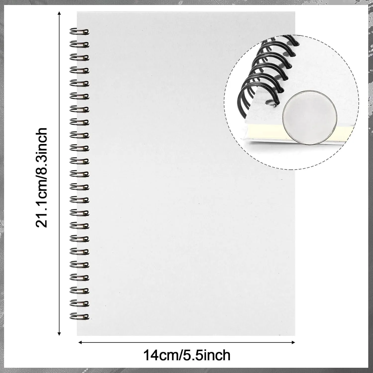 Epakh 22 Packs Spiral Notebook Hard cover Spiral Journal, Wide Ruled Pages, 50 Sheets 100 Pages, Lined Style (White,A5)