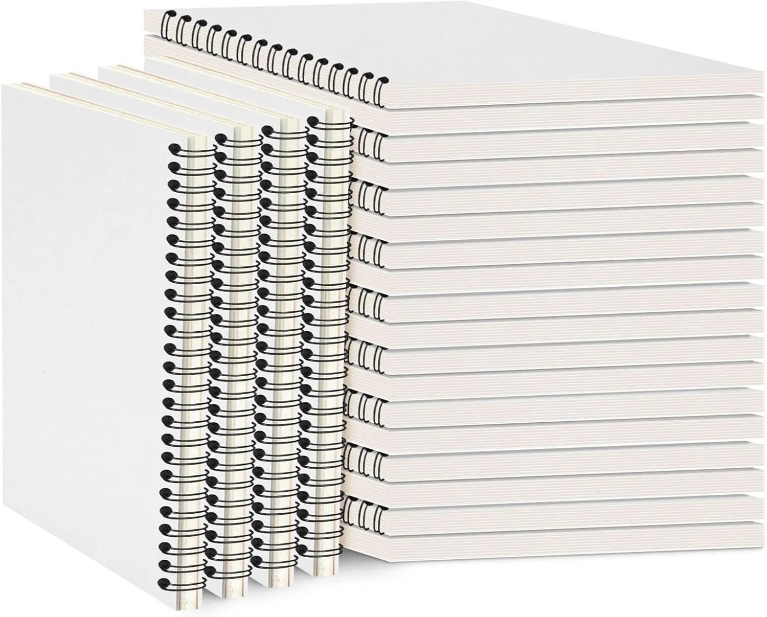 Epakh 22 Packs Spiral Notebook Hard cover Spiral Journal, Wide Ruled Pages, 50 Sheets 100 Pages, Lined Style (White,A5)