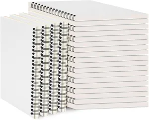 Epakh 22 Packs Spiral Notebook Hard cover Spiral Journal, Wide Ruled Pages, 50 Sheets 100 Pages, Lined Style (White,A5)