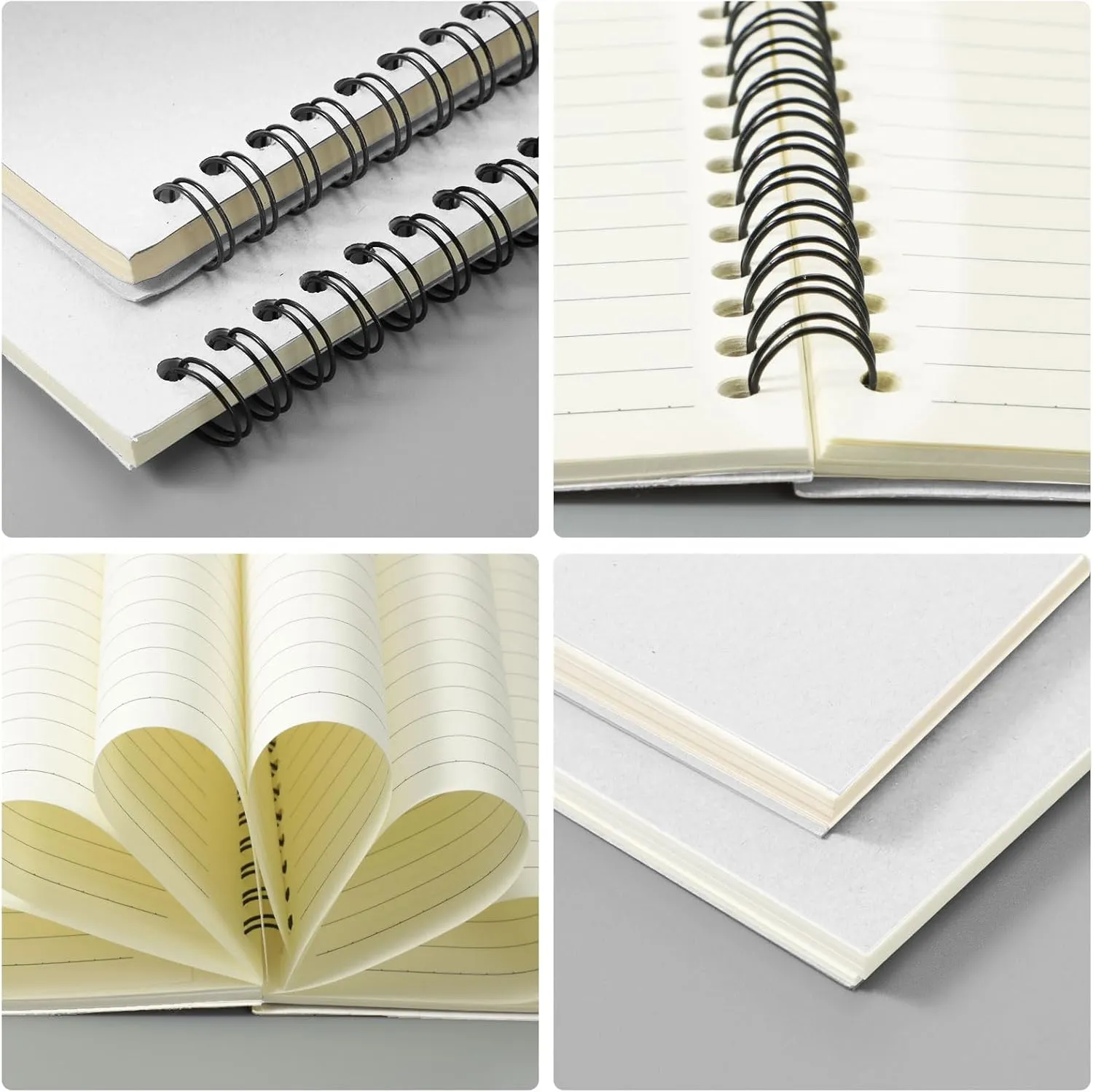 Epakh 22 Packs Spiral Notebook Hard cover Spiral Journal, Wide Ruled Pages, 50 Sheets 100 Pages, Lined Style (White,A5)