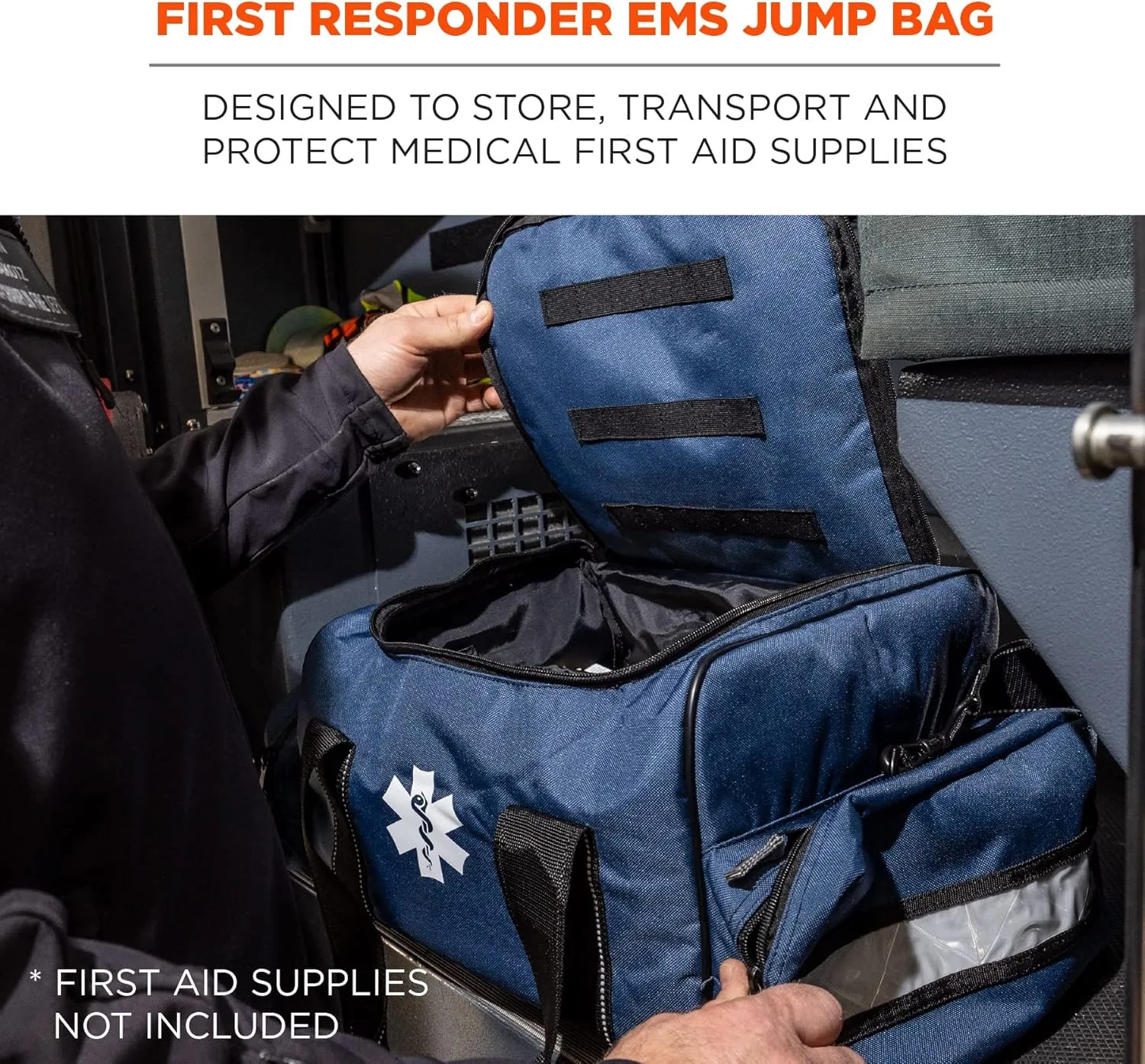 Ergodyne Arsenal 5215 Large Medic First Responder Trauma Duffel Bag with Shoulder Strap, Orange