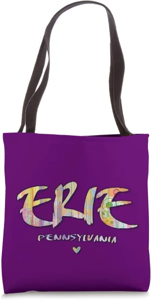 Erie Pennsylvania - Erie PA Watercolor Logo Tote Bag