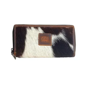 eSS Real Cowhide Leather Wallets for Women - Zipper Western Purse RFID Blocking - Clutch wallet for women - 8 credit card slot with zippered pocket- Best Gifts (‎7.25 x 3.75) inches