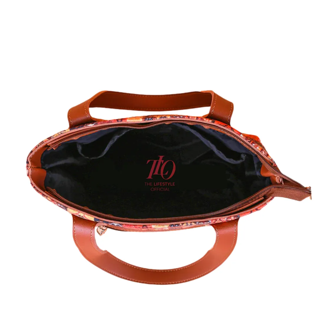 Ethnic Print Brown Shoulder Bag