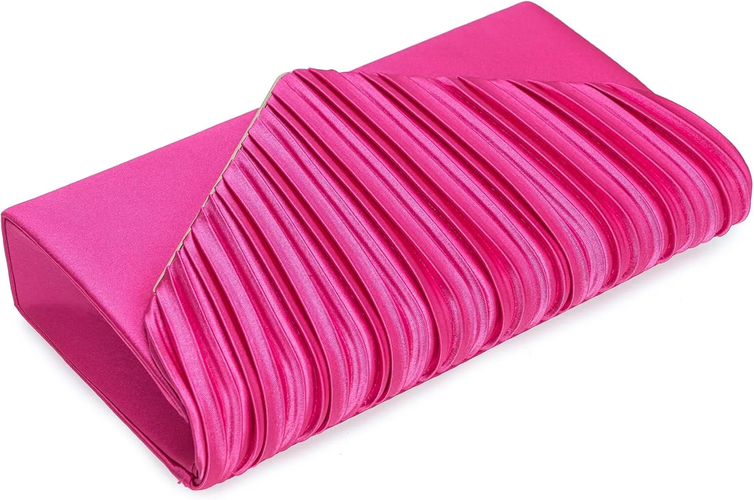 Evening Bag Elegant Women Party Handbag Pleated Satin Clutch for Wedding/Prom/Formal Events