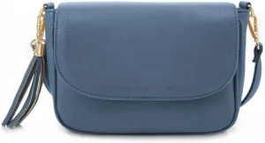 EVVE Small Crossbody Bags for Women Trendy Flap Saddle Purses with Tassel Vegan leather Shoulder bag