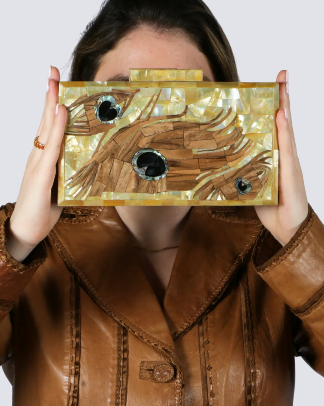 Eye & Feather Clutch