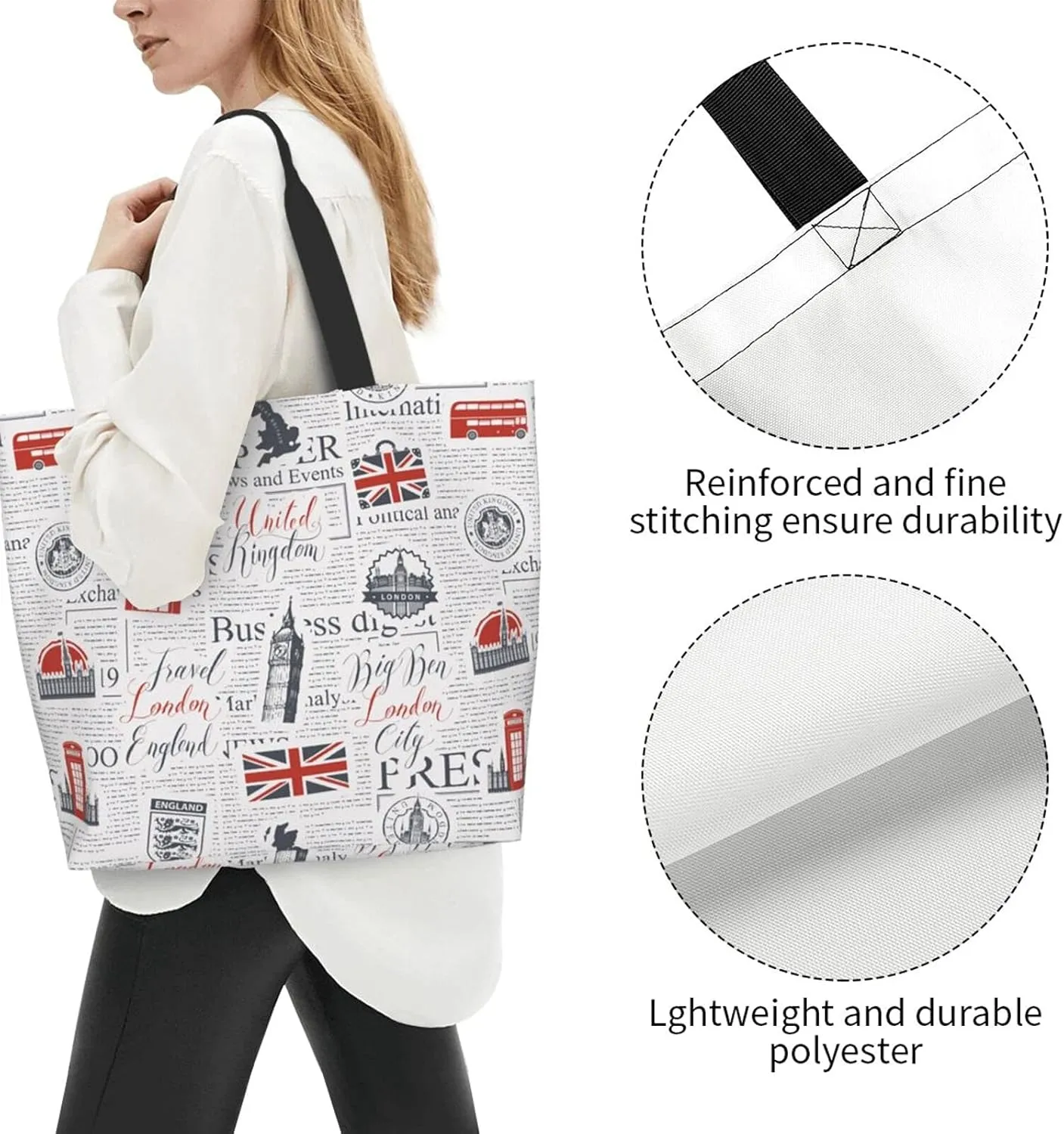 Famame Canvas Tote Bag Large Women Casual Shoulder Bag Handbag Reusable Multipurpose Shopping Grocery Bag For Outdoors…