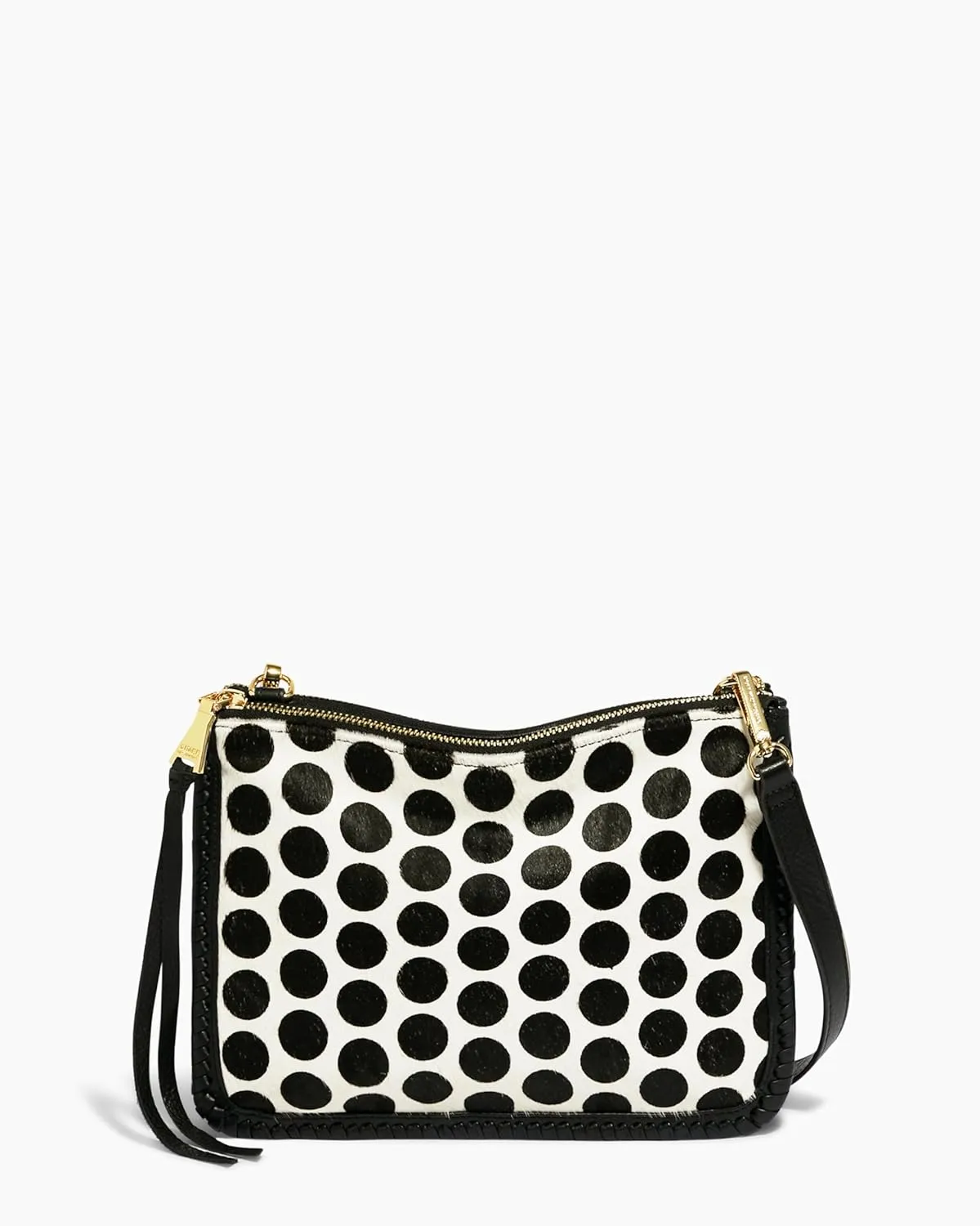 Famous Double Top Zip Crossbody Bag for Women - Small Leather Crossbody Purse - Adjustable Strap