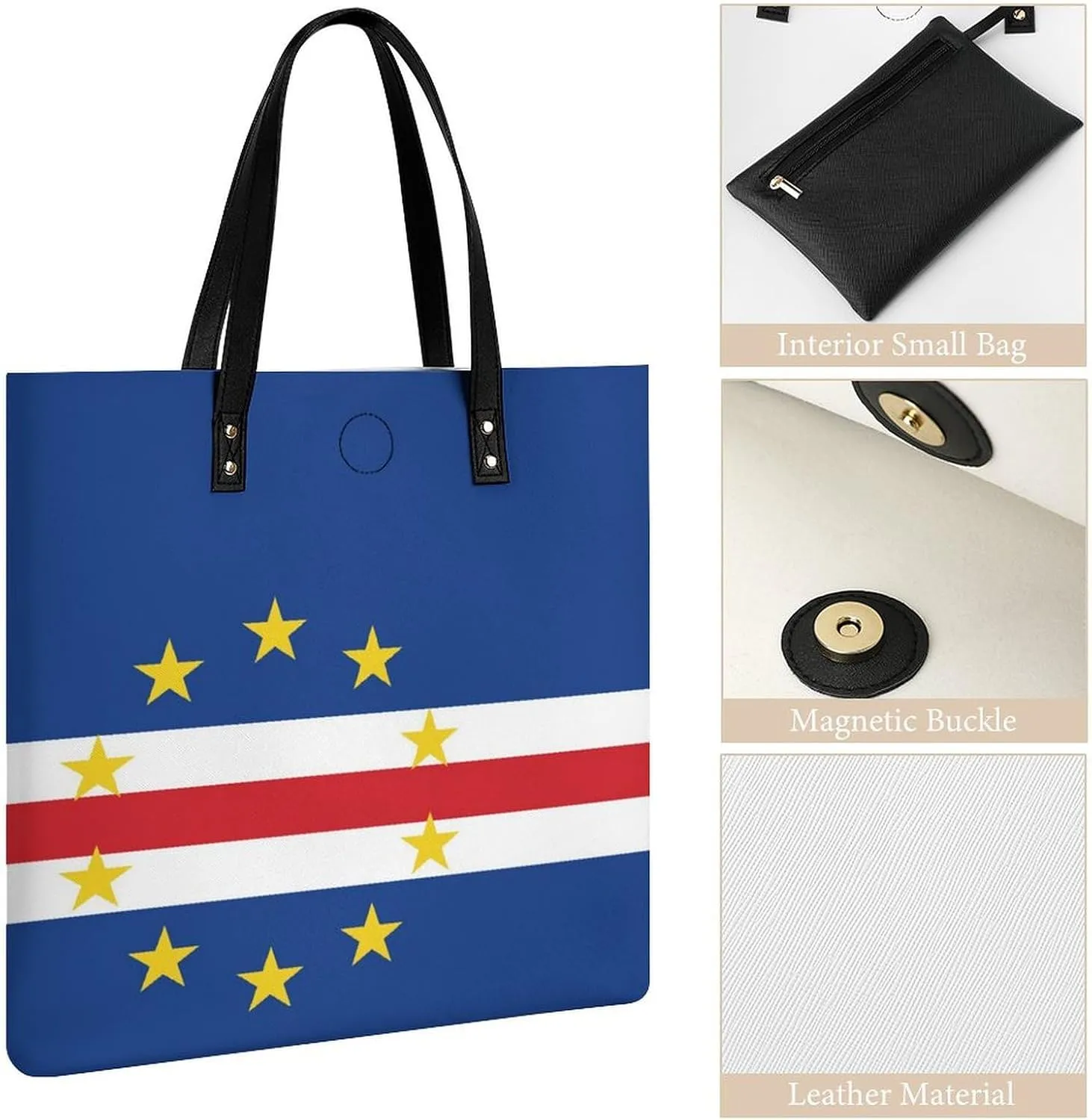 Fashionable Equatorial Guinea Flag Women's Shoulder Bag Large Capacity Leather Tote for Work and Leisure