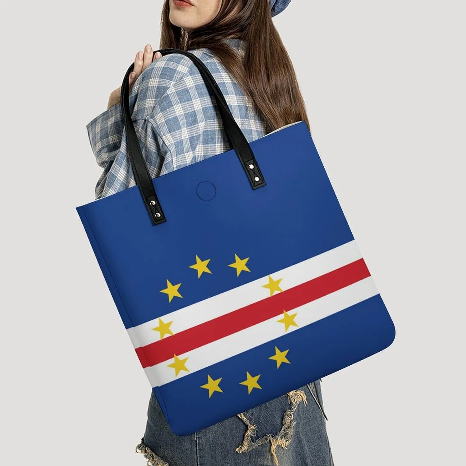 Fashionable Equatorial Guinea Flag Women's Shoulder Bag Large Capacity Leather Tote for Work and Leisure