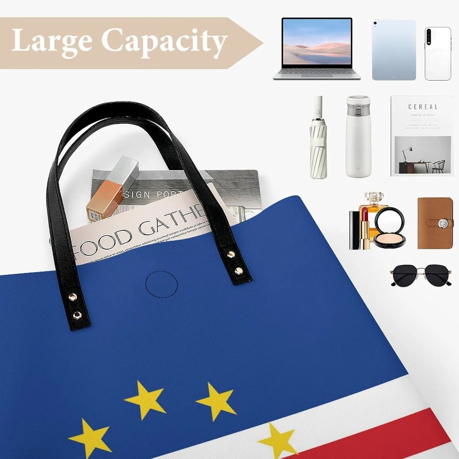 Fashionable Equatorial Guinea Flag Women's Shoulder Bag Large Capacity Leather Tote for Work and Leisure