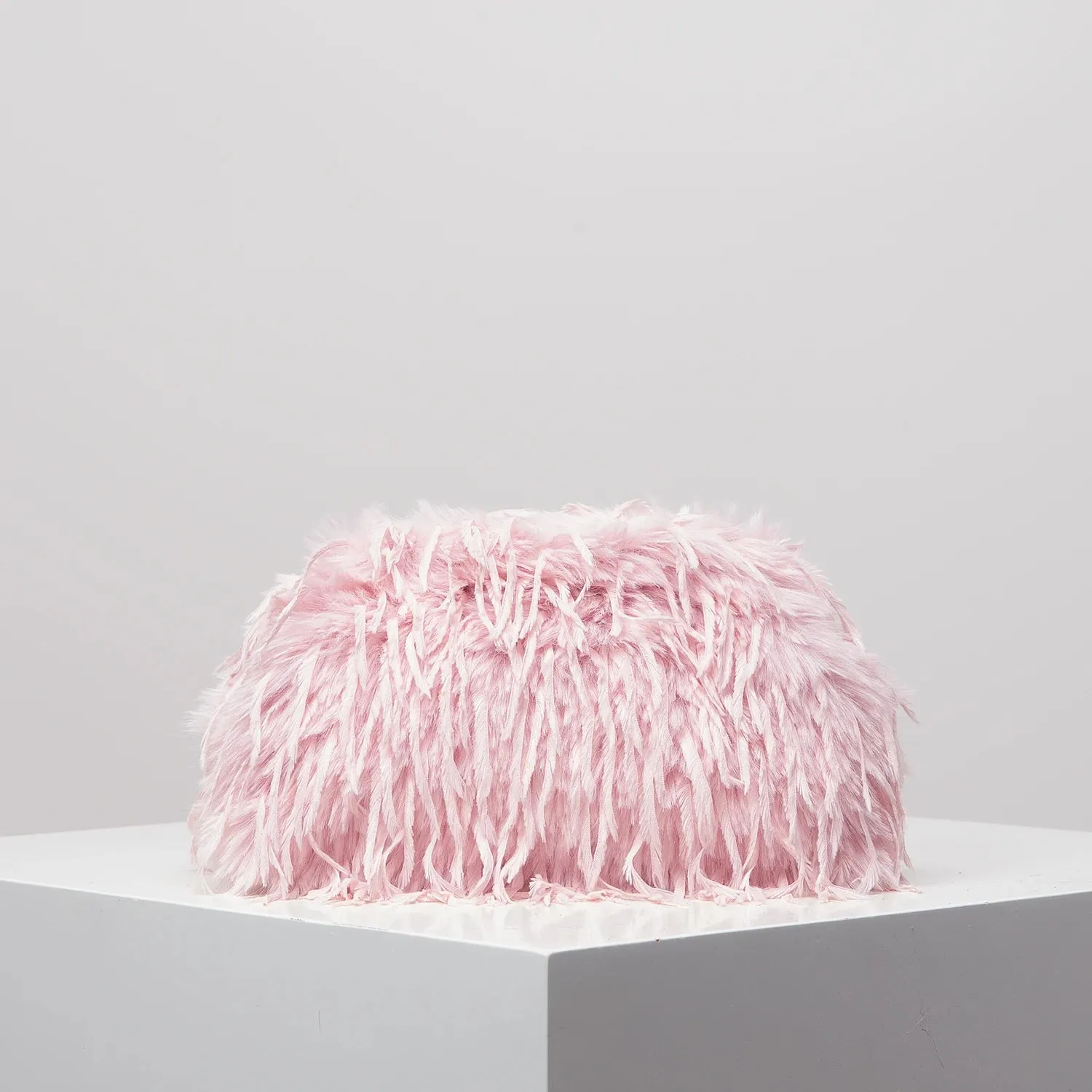 Faux Feather Clutch Bag