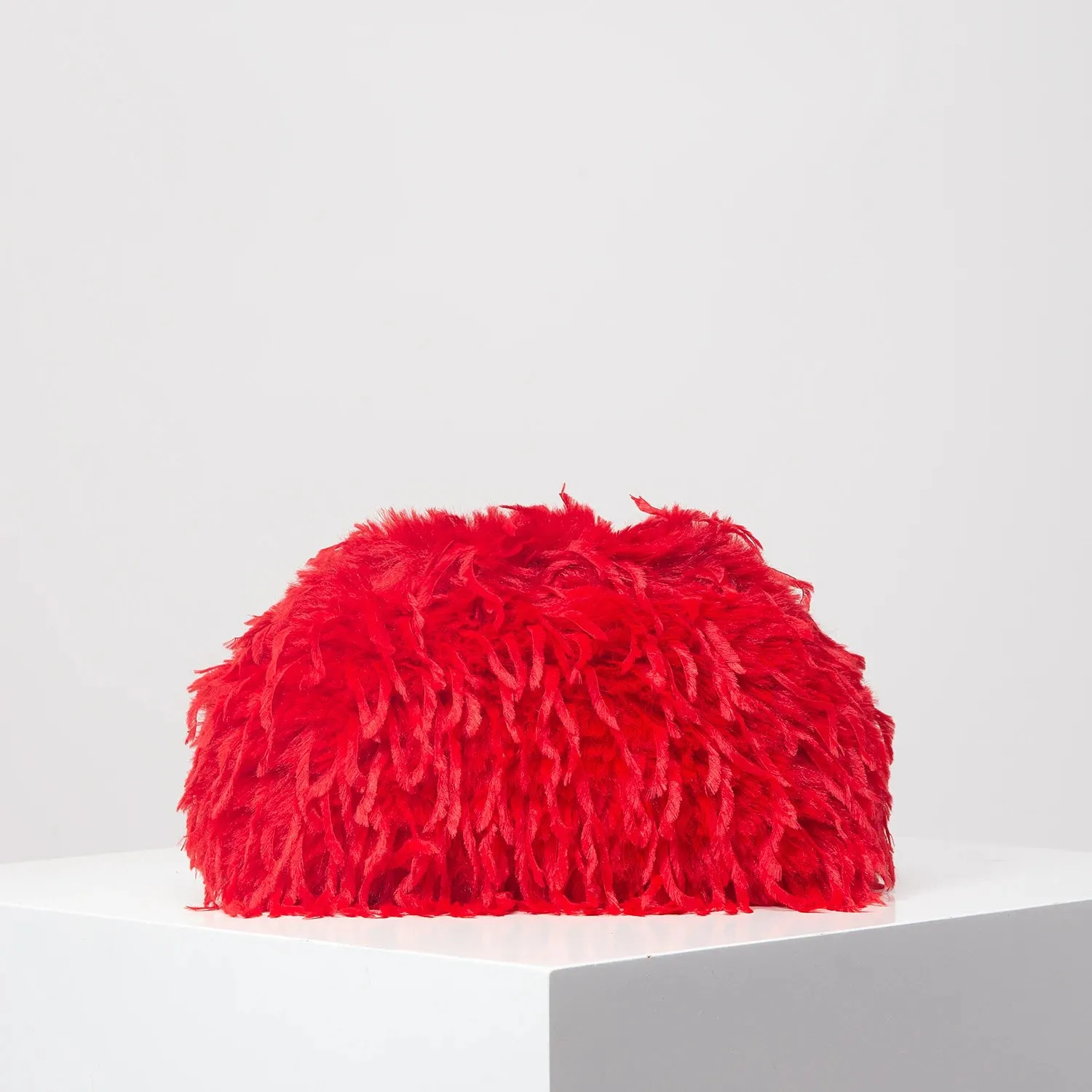Faux Feather Clutch Bag