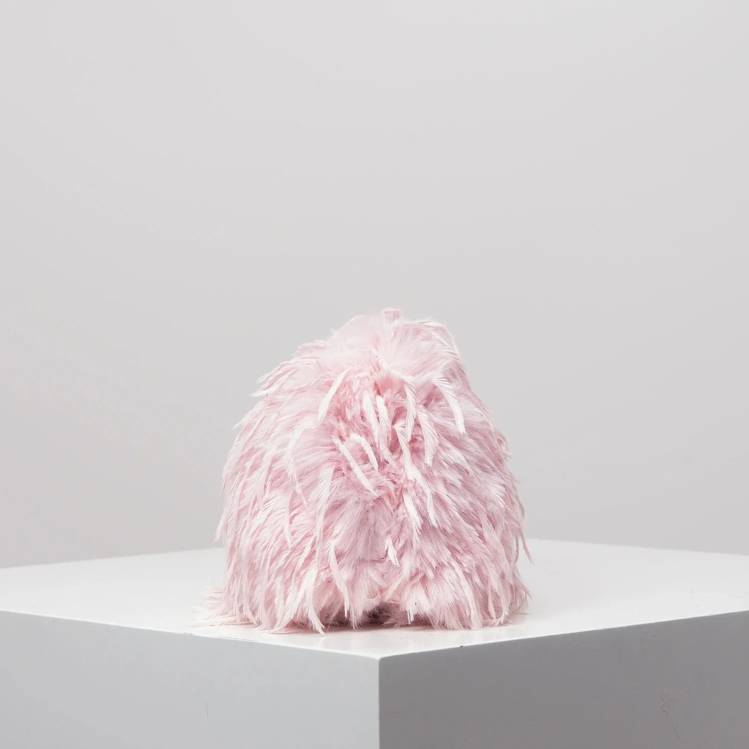 Faux Feather Clutch Bag