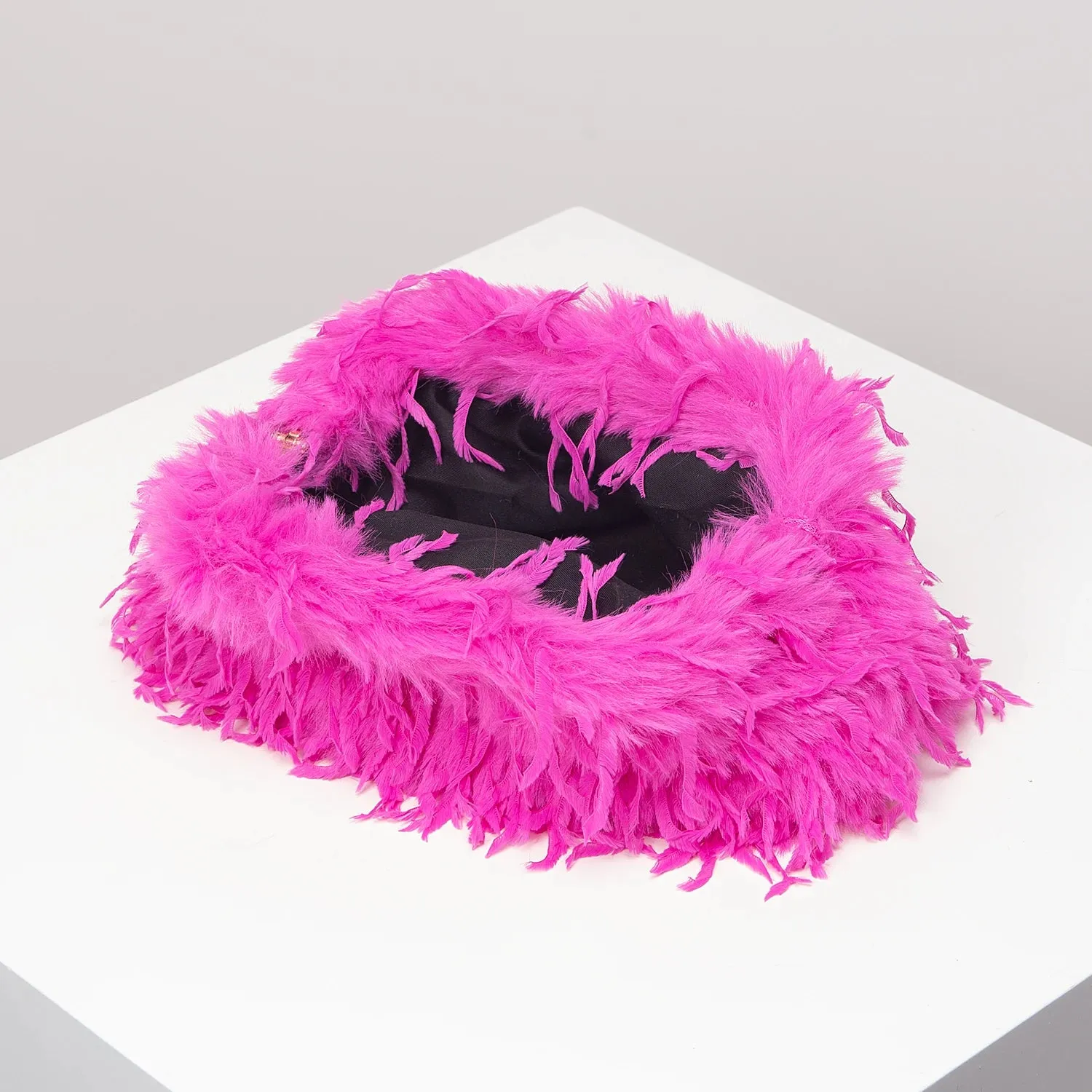 Faux Feather Clutch Bag