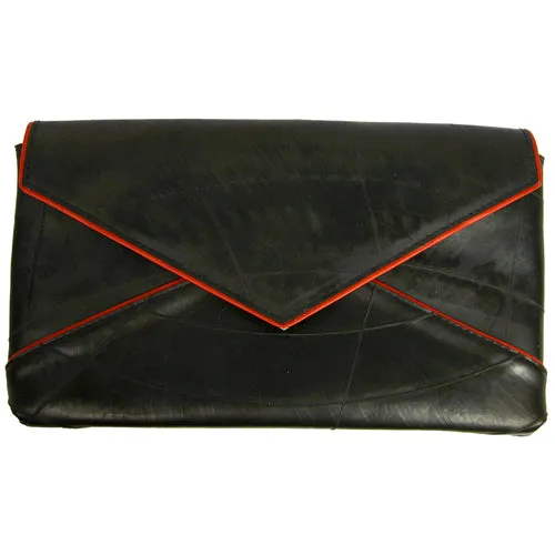 Fedora Envelope Clutch- Handmade from Recycled Tires-Blue, Red, or Yellow