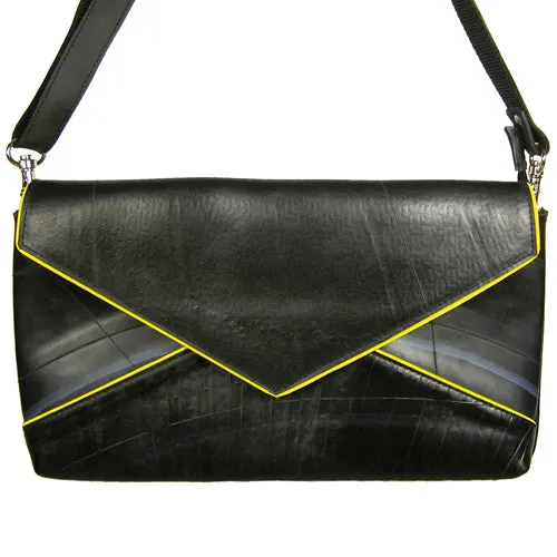 Fedora Envelope Clutch- Handmade from Recycled Tires-Blue, Red, or Yellow