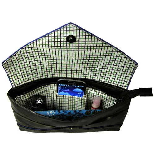 Fedora Envelope Clutch- Handmade from Recycled Tires-Blue, Red, or Yellow