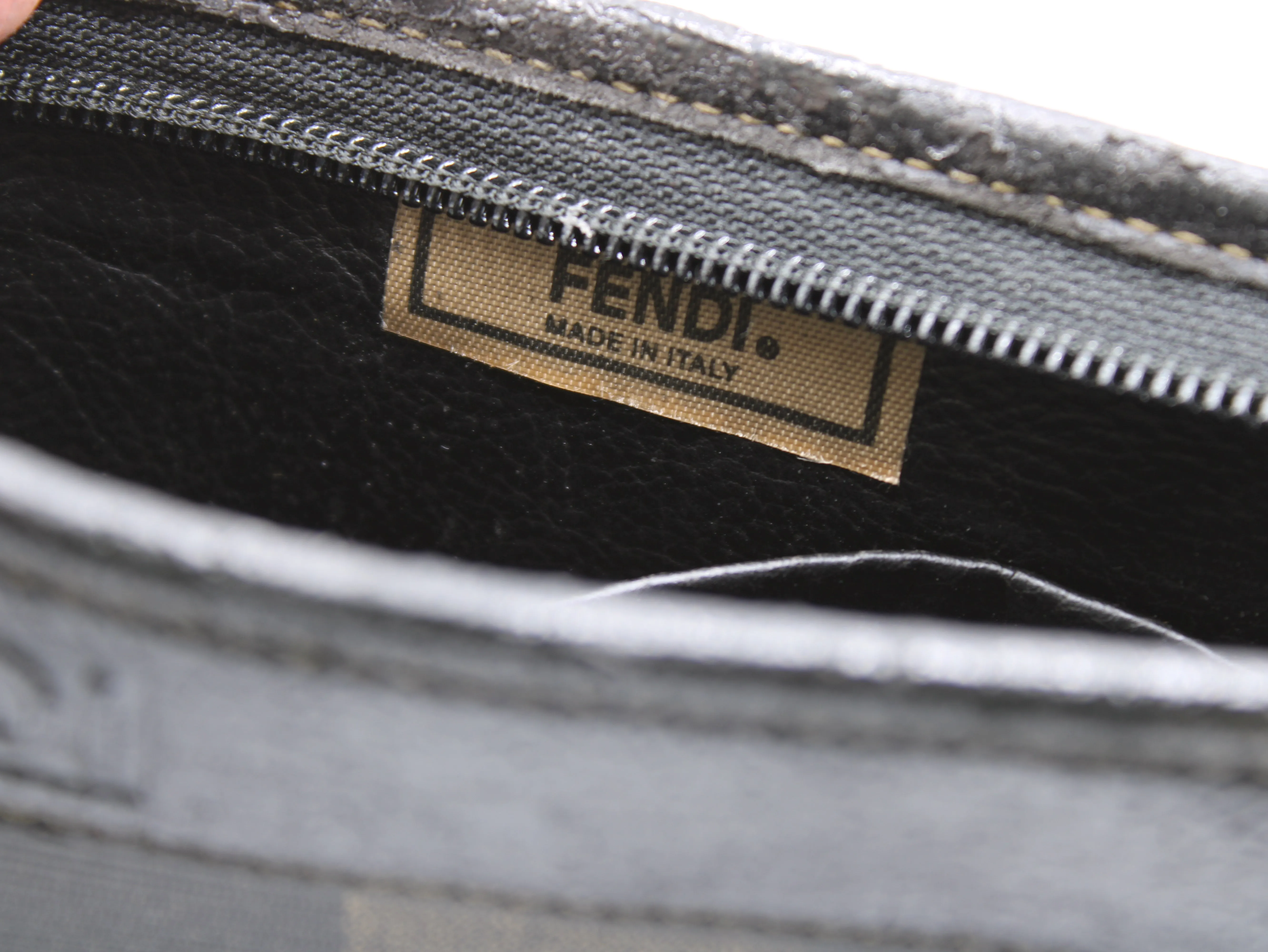 Fendi Clutch Pequin Striped Pattern Cosmetic Pouch Vintage